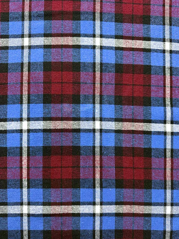 Magenta Multi Yarn Dyed Plaid Flannel Fabric