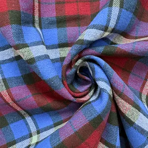 Magenta Multi Yarn Dyed Plaid Flannel Fabric