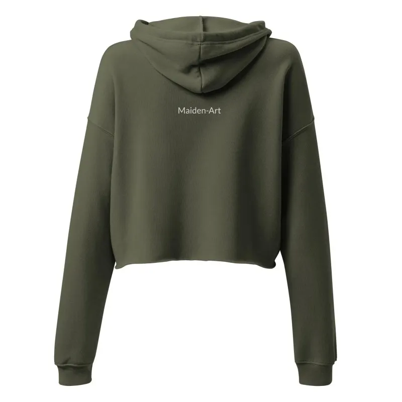 Maiden Art - Organic Crop Hoodie - Trendy & Comfortable -airlume combed and ring-spun cotton with poly fleece- Ultra-Soft Feel Fabric– Ideal for comfort with style fashion lovers