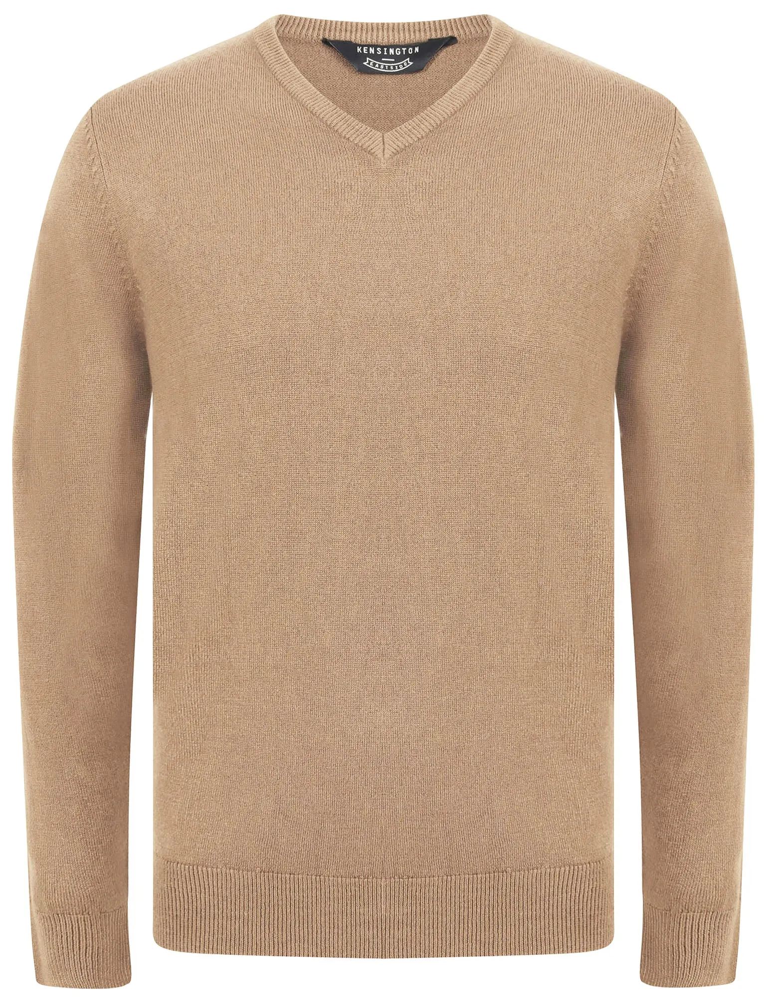 Marling (2 Pack) Soft Cashmillon Knitted V Neck Jumpers in Dark Navy / Taupe - Kensington Eastside