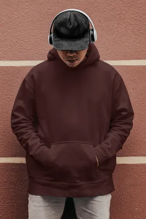 Maroon Oversized Hoodie for men