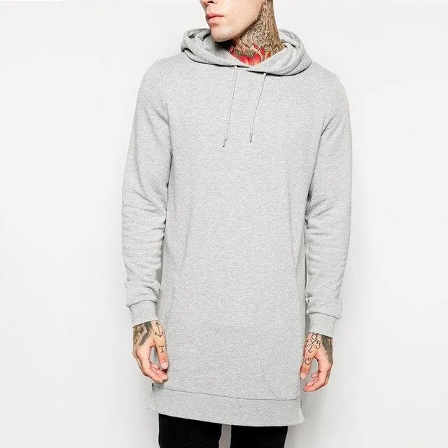 MENGD.G.O.S Black Longline Hoodie Mens