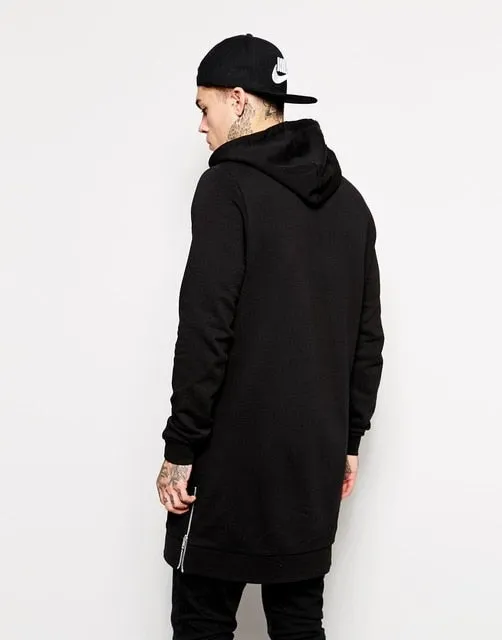 MENGD.G.O.S Black Longline Hoodie Mens