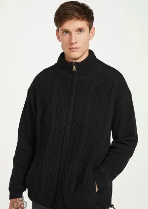 Mens Lined Wool Aran Cardigan | Clearance