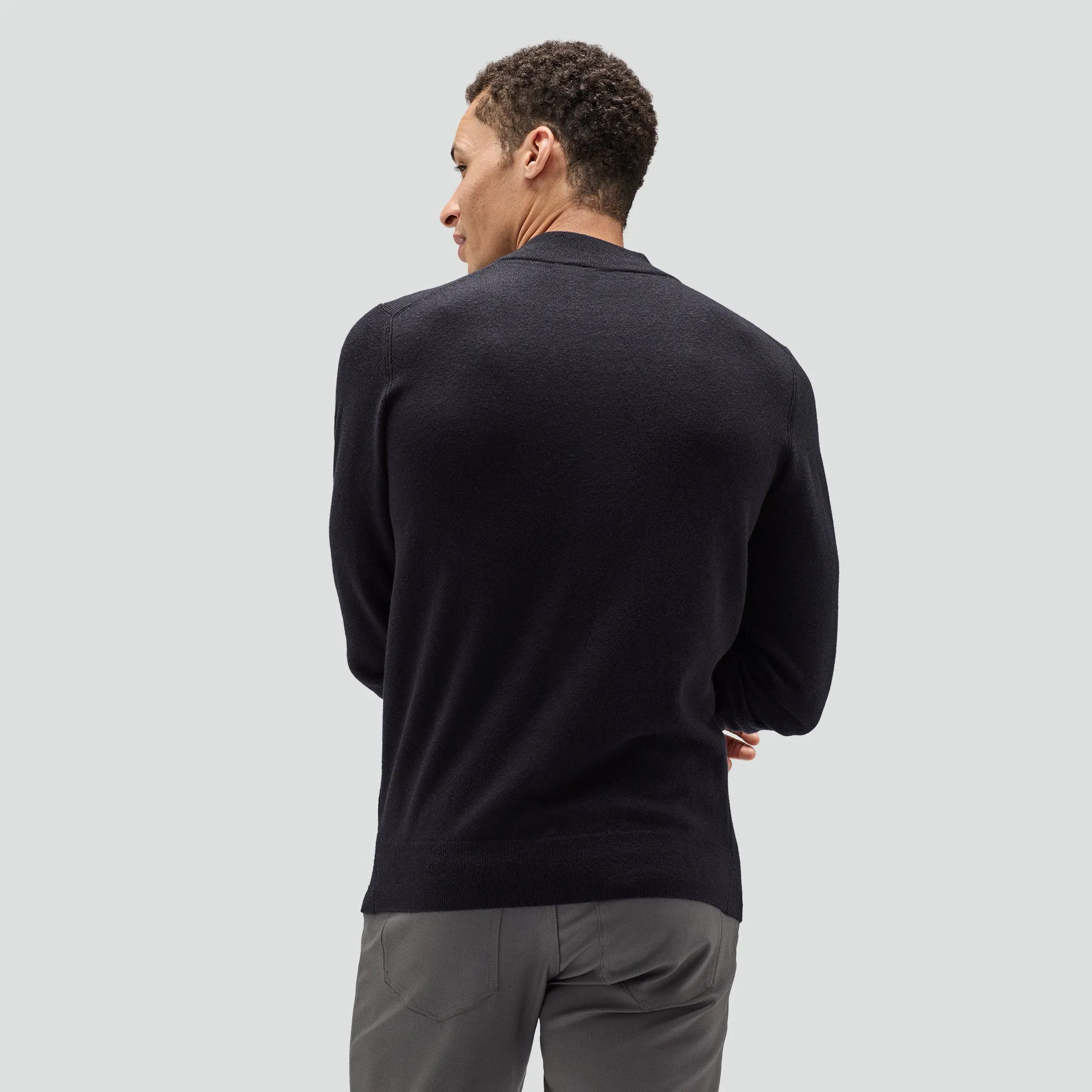 Men's Merino Cashmere Quarter Zip Sweater