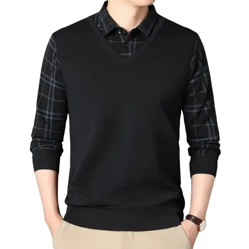 Men's Sweater - Stylish Winter Pullover, Slim Fit Knitted Top, Warm Solid Color Casual Fashion Wear