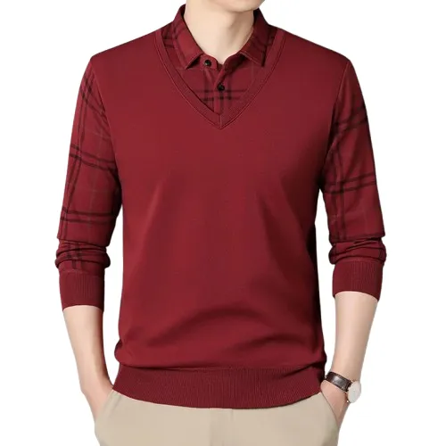 Men's Sweater - Stylish Winter Pullover, Slim Fit Knitted Top, Warm Solid Color Casual Fashion Wear