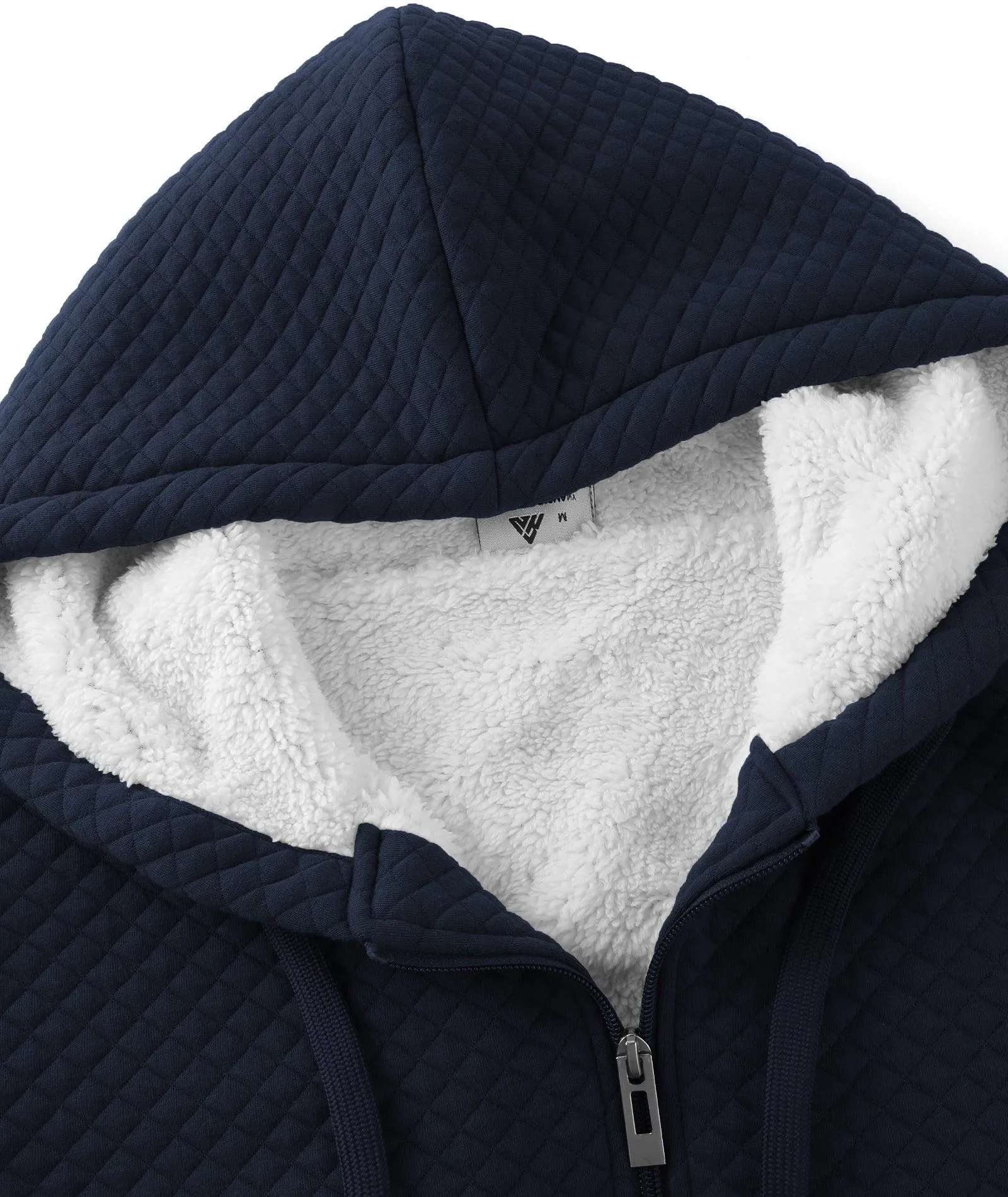 Men's Zip Up Fleece Sherpa Lined Hoodie-ZPK006396