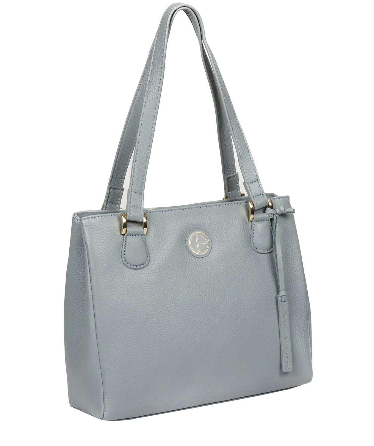 'Milana' Cashmere Blue Leather Handbag