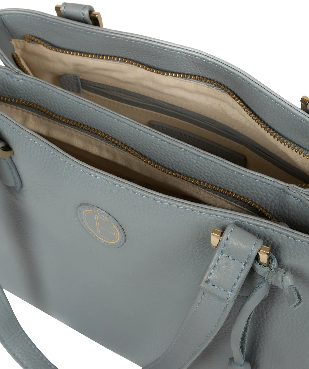 'Milana' Cashmere Blue Leather Handbag