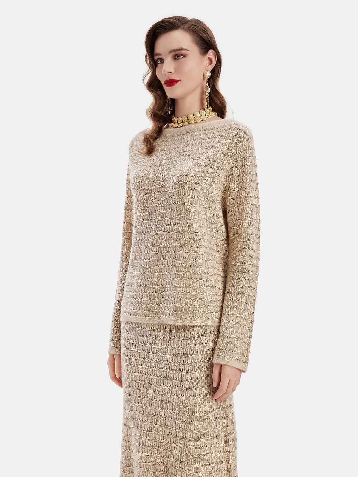 New Zealand Cashmere-Gold Blend Top