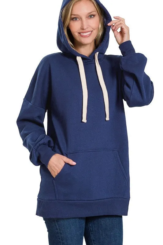 Oversized Hoodie Longline Sweatshirt