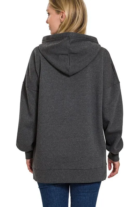 Oversized Hoodie Longline Sweatshirt