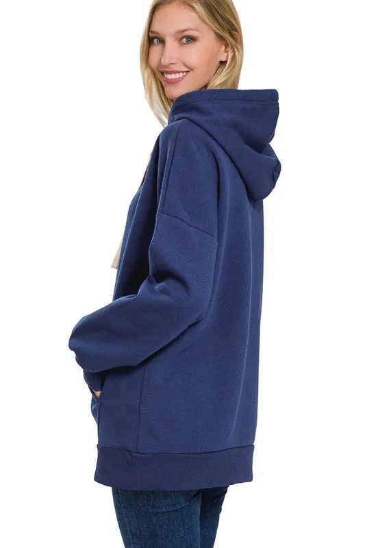 Oversized Hoodie Longline Sweatshirt