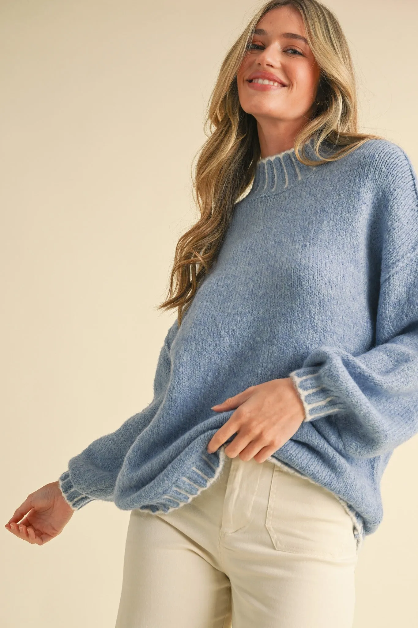 OVERSIZED MOCK NECK WEATER