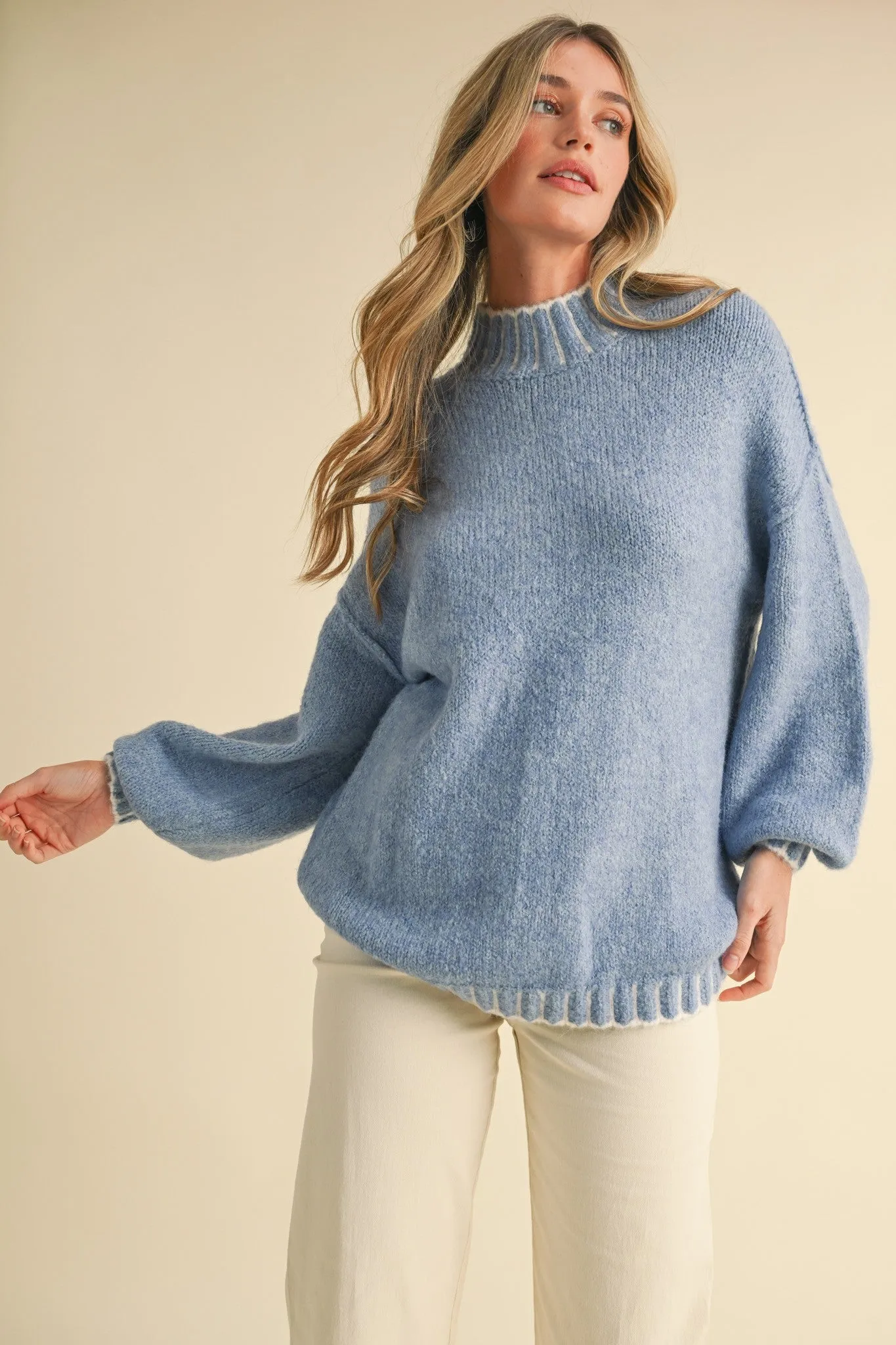 OVERSIZED MOCK NECK WEATER