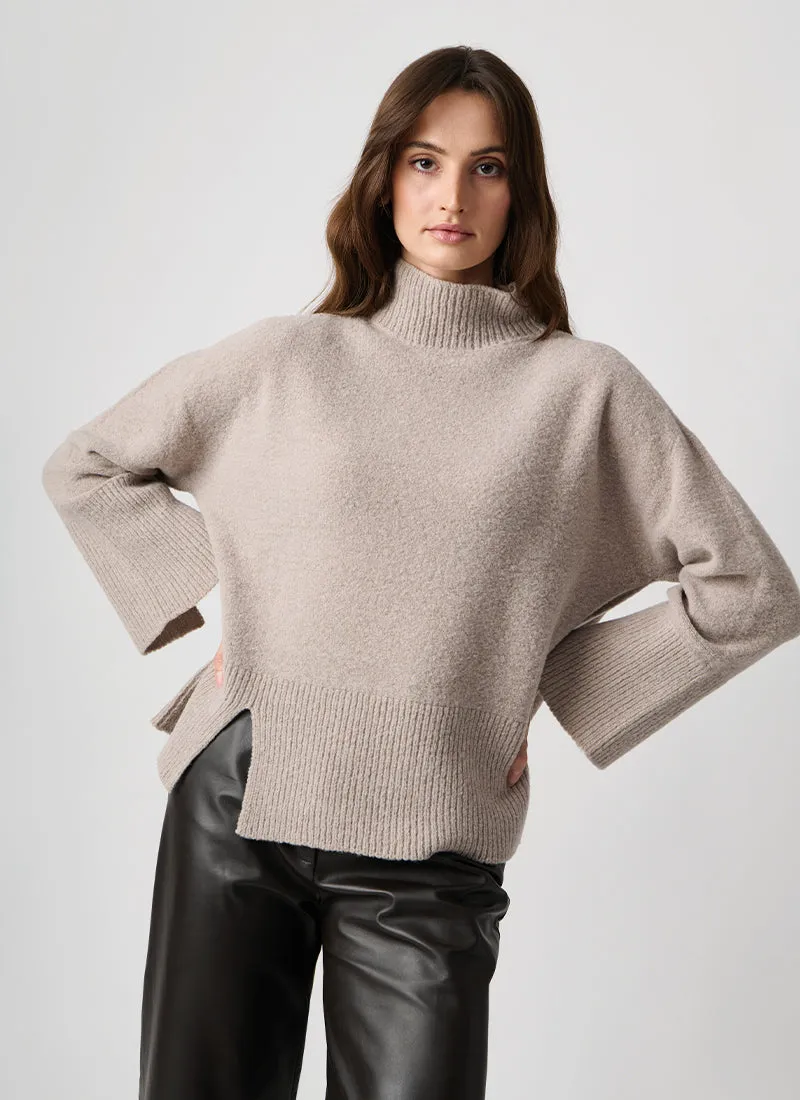 Priamo Boucle Mock Sweater