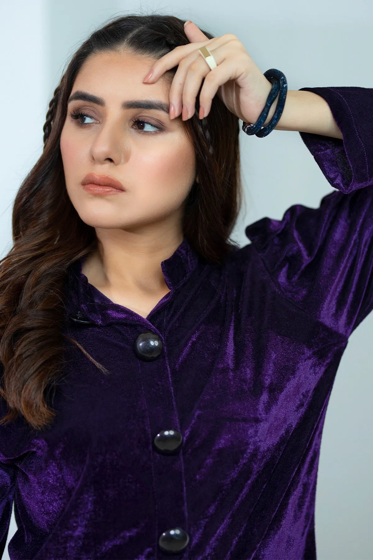 Puff Sleeves Velvet Shirt - W21 - WT00019