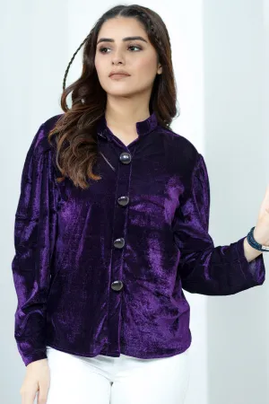 Puff Sleeves Velvet Shirt - W21 - WT00019