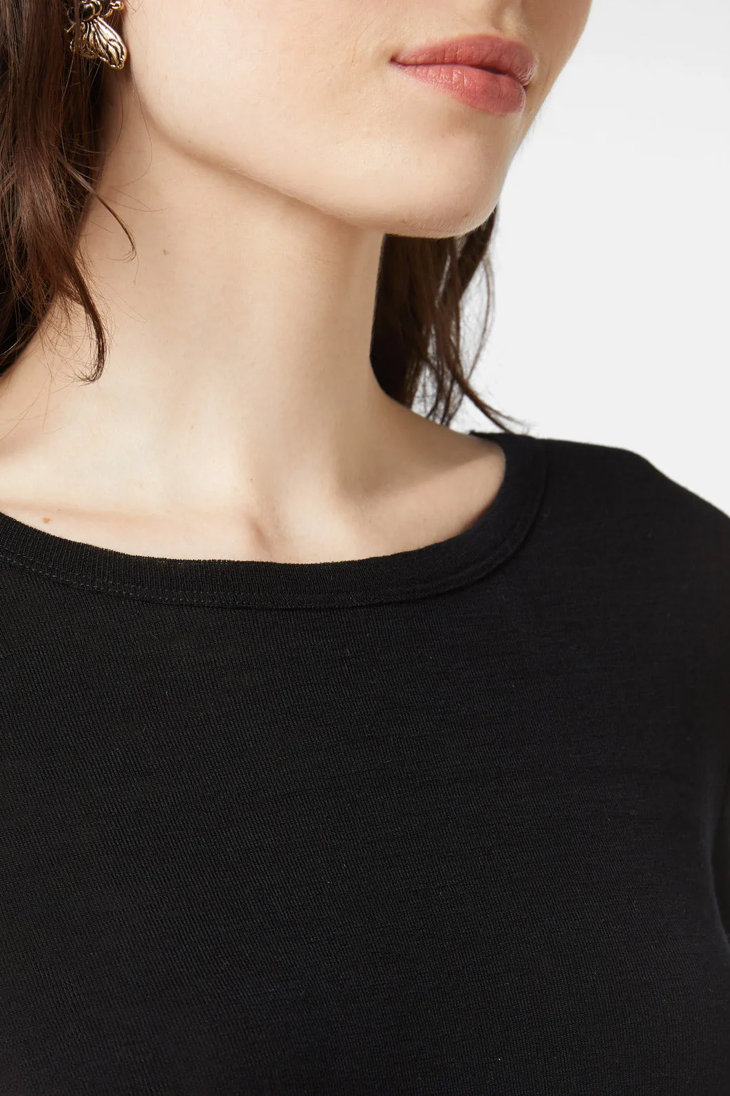 Rib Merino Crew Neck Top