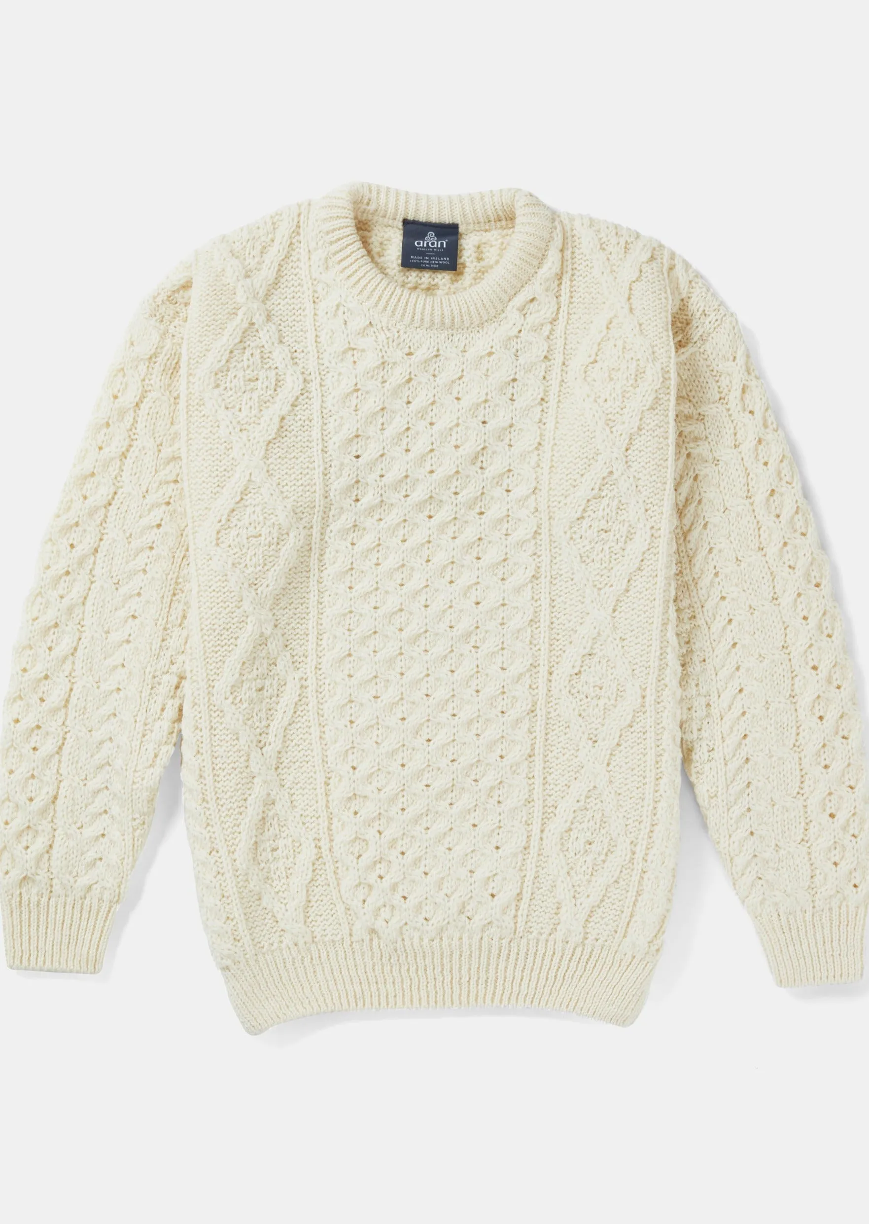 Unisex Aran Wool Sweater | Natural