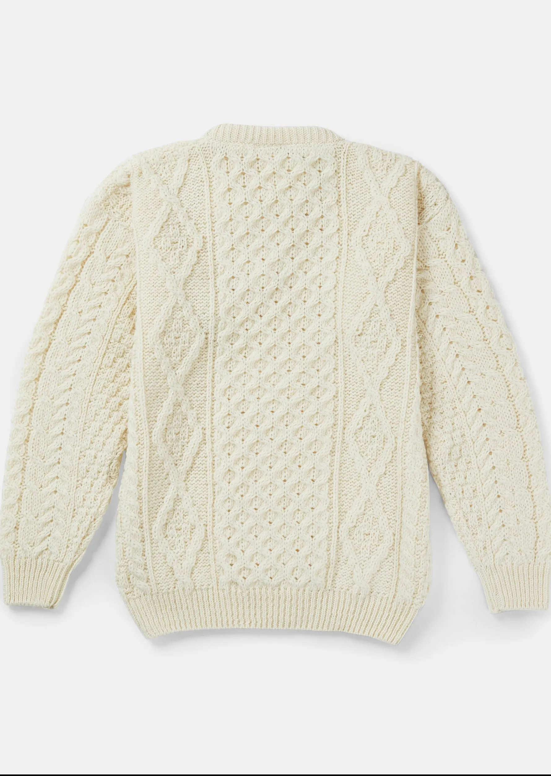 Unisex Aran Wool Sweater | Natural