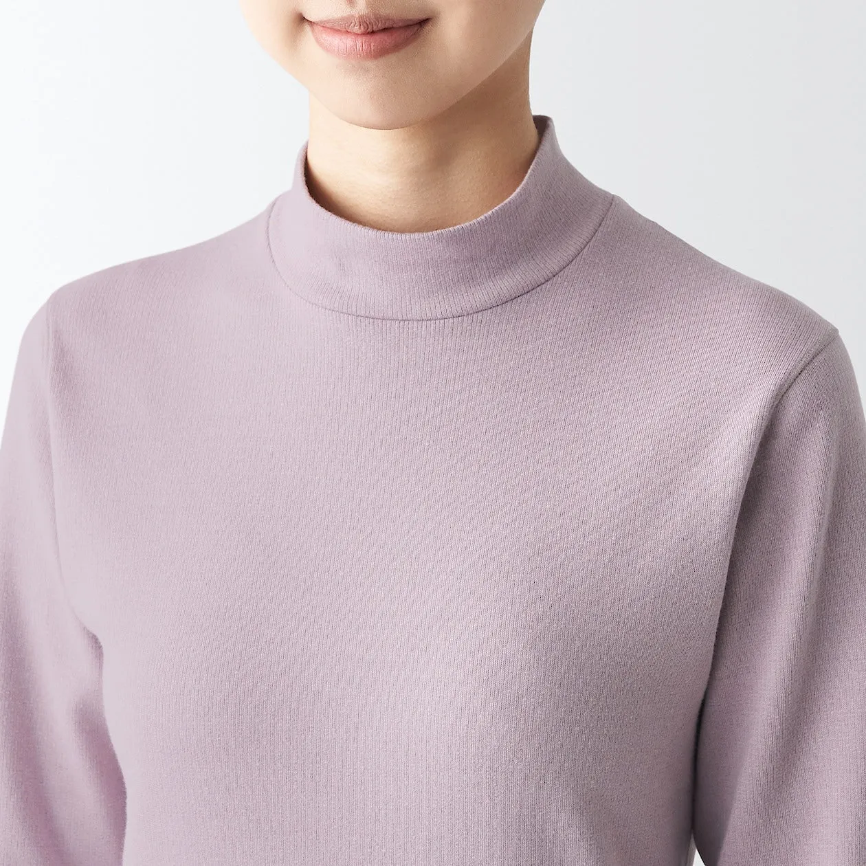 Warm Cotton & Wool Mockneck T-Shirt