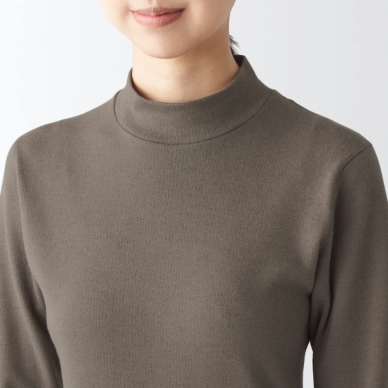 Warm Cotton & Wool Mockneck T-Shirt