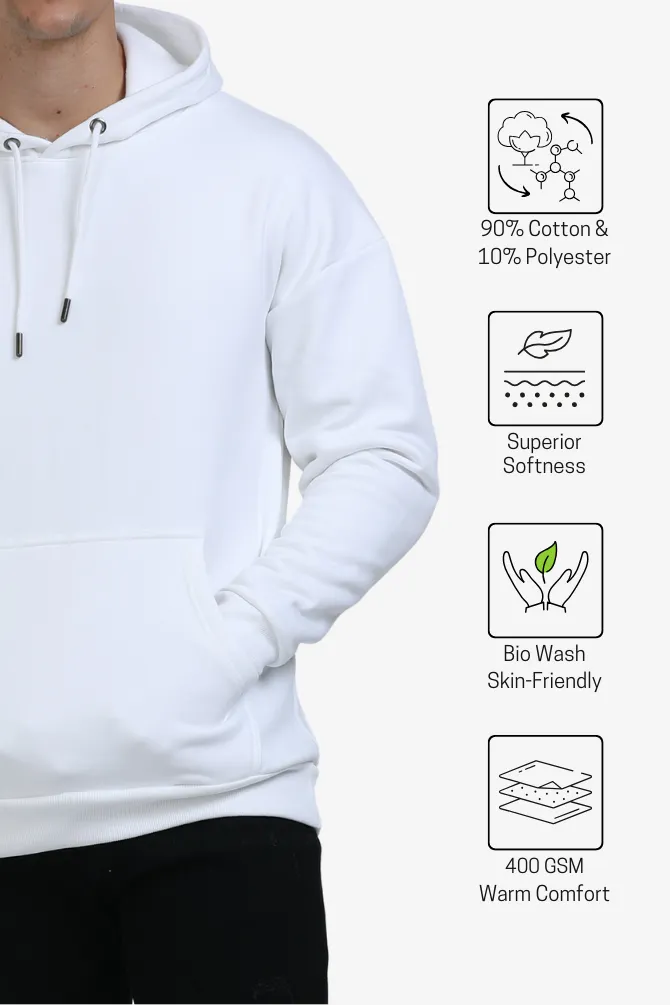 White Oversized Hoodie for men