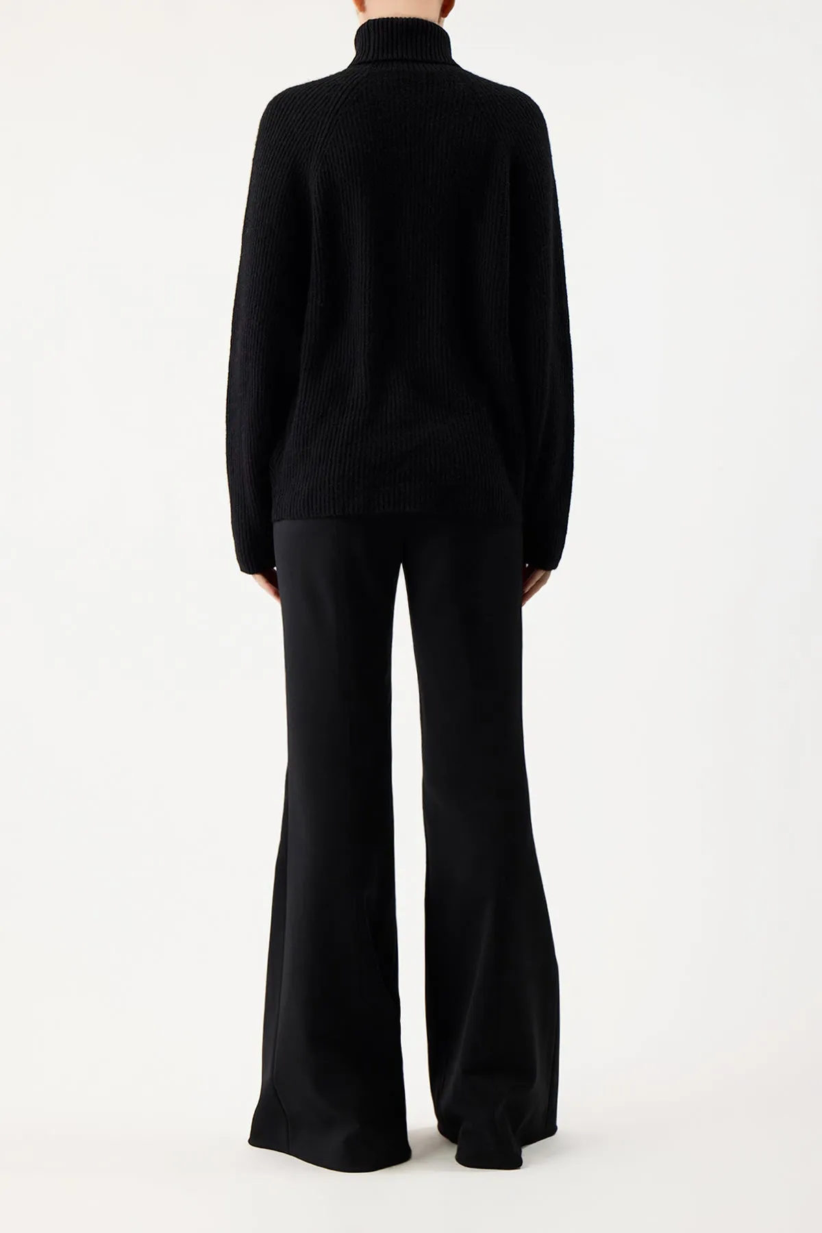 Wigman Knit Turtleneck Sweater in Black Cashmere