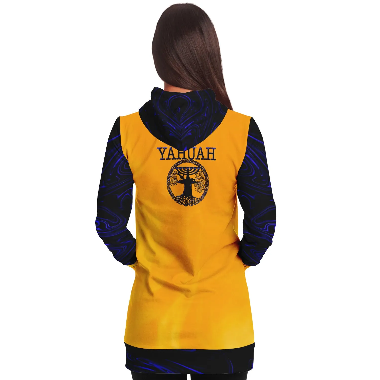 Yahuah-Tree of Life 02-02 Elect Ladies Designer Athletic Longline Hoodie